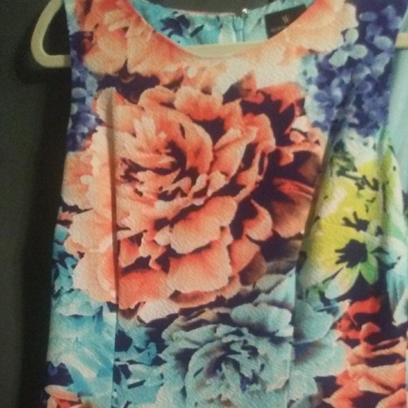 Classic A-frame floral dress fully lined - Picture 5 of 6